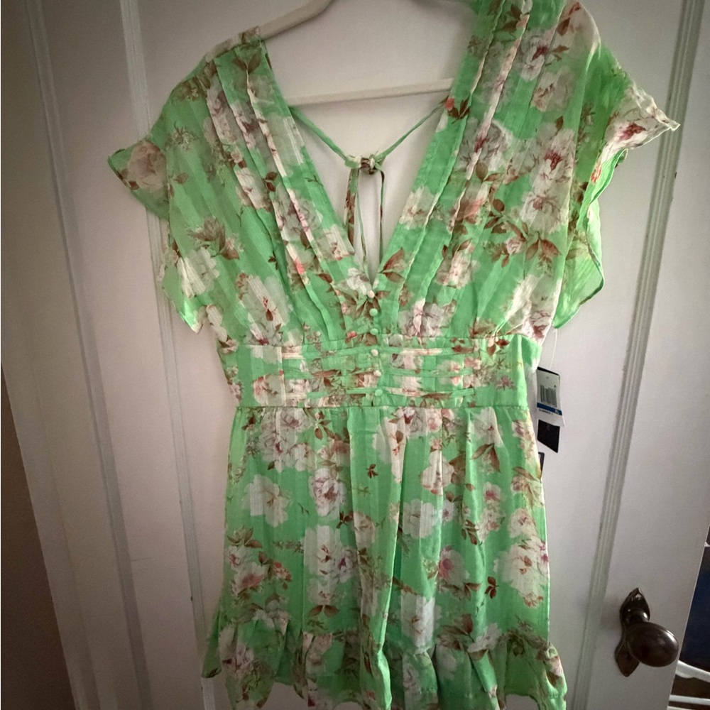 City Studio Mint Floral Dress